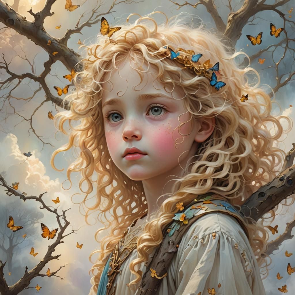 Child in Clouds: Ethereal Fantasy Art