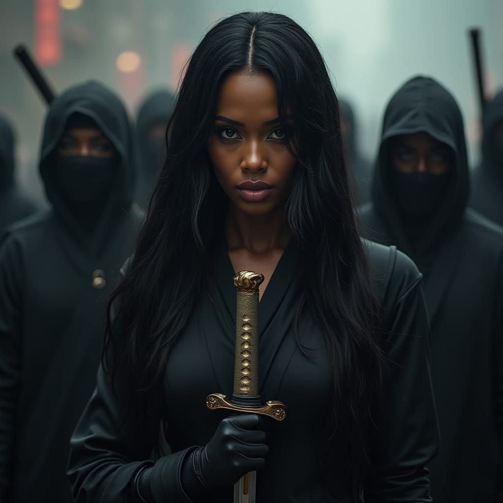 Warrior Goddess in Stealth Suit, Inspired by High Fashion an...