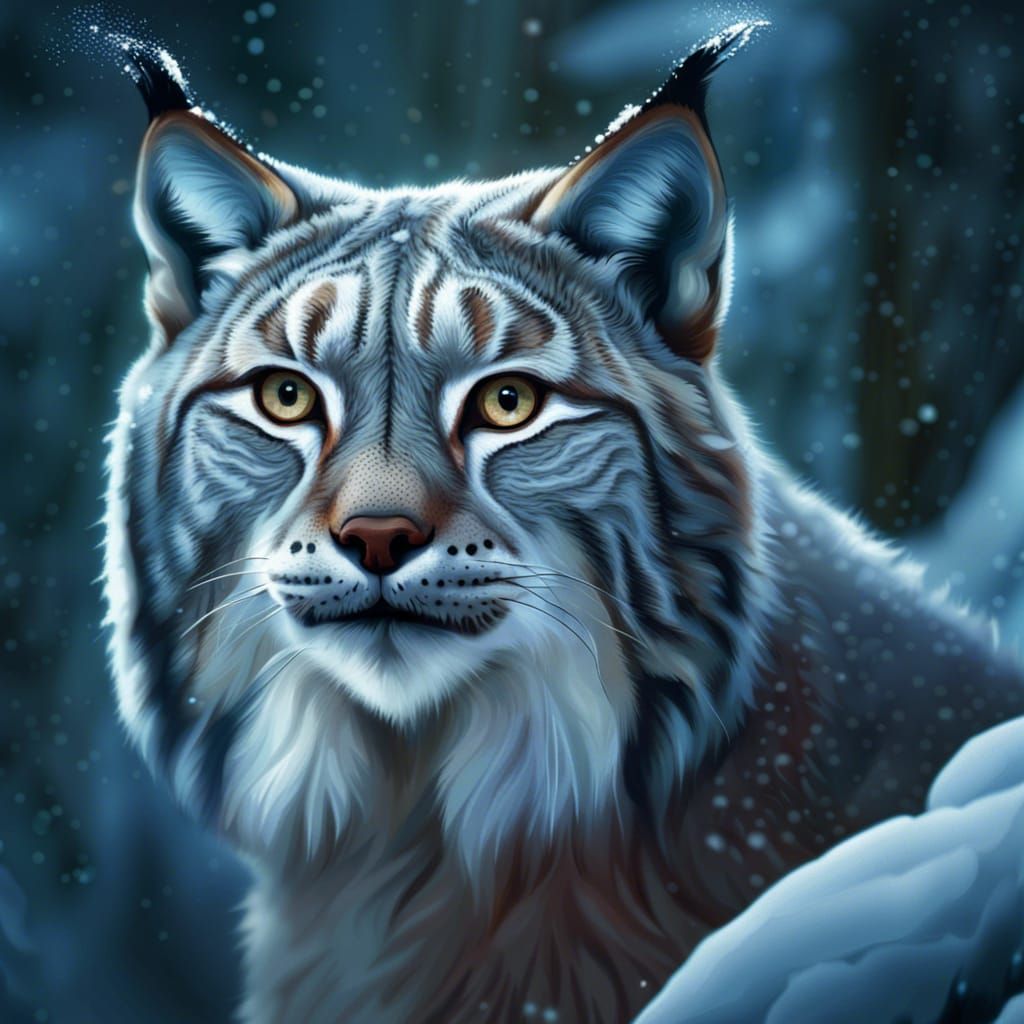 Majestic Canadian Lynx in Snowy Forest