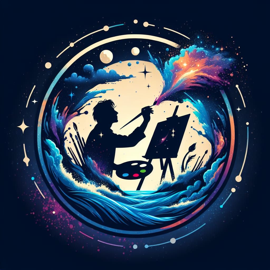 Artist Logo with Cosmic Ocean Splatter