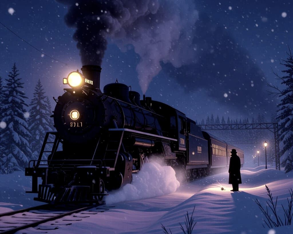 Powerful Steam Train in Epic Snowstorm