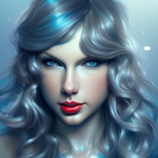 Glittering Taylor Swift Portrait in Art Nouveau Style