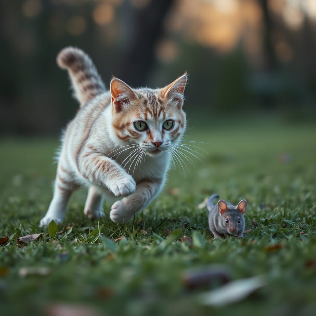Cat Chasing Mouse: A Dynamic Action Scene