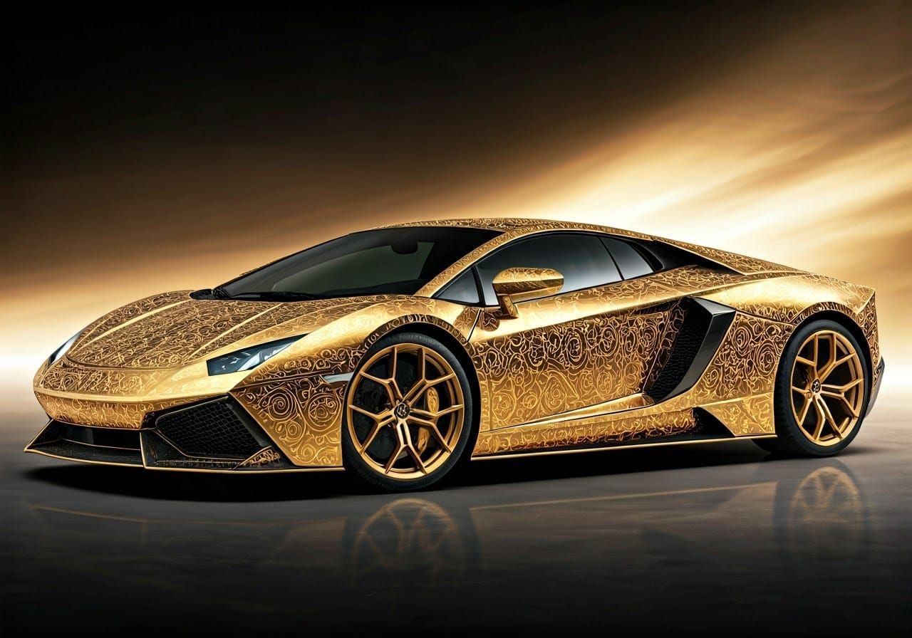 Gilded Mughal Supercar in Indian Architectural Style