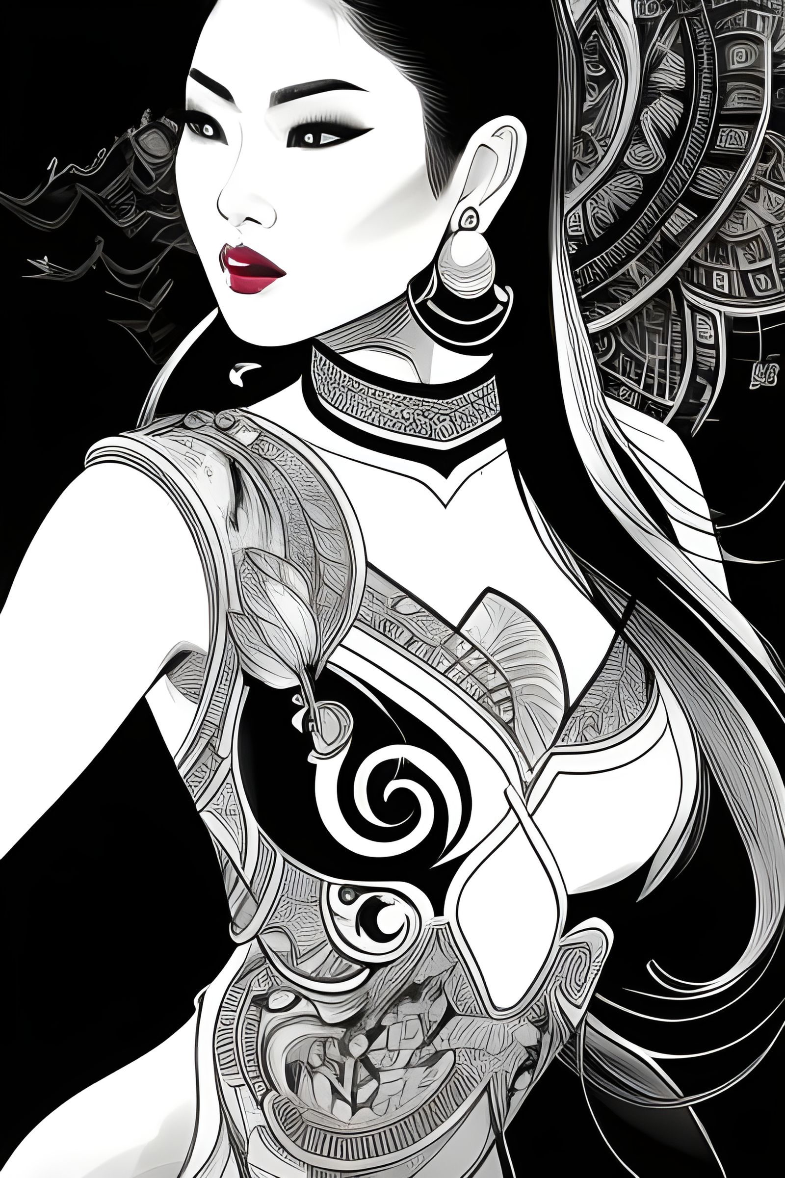 Vietnamese Superheroine in Modern Ao Dai: Comic Style Illust...