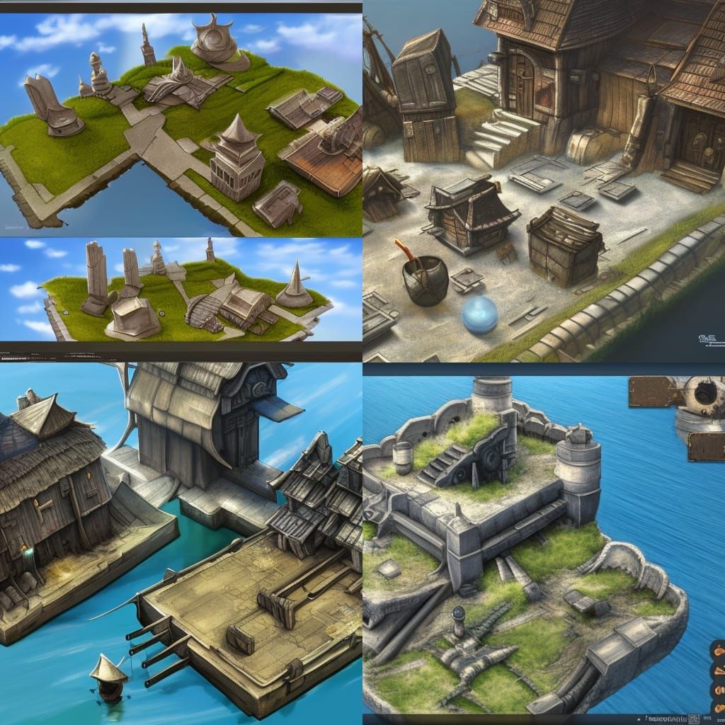 Diorama of Floating Machine City in Detailed 3D Art