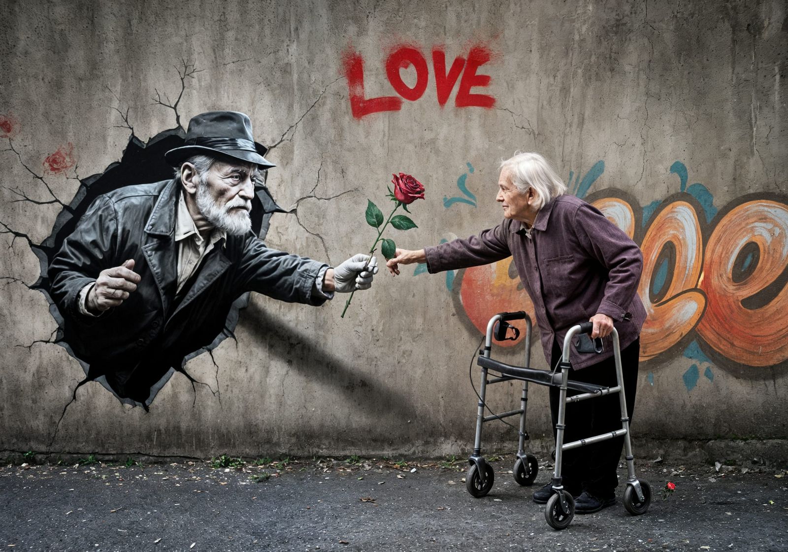 Banksy-Style Mural Transforms into a Heartfelt Gesture