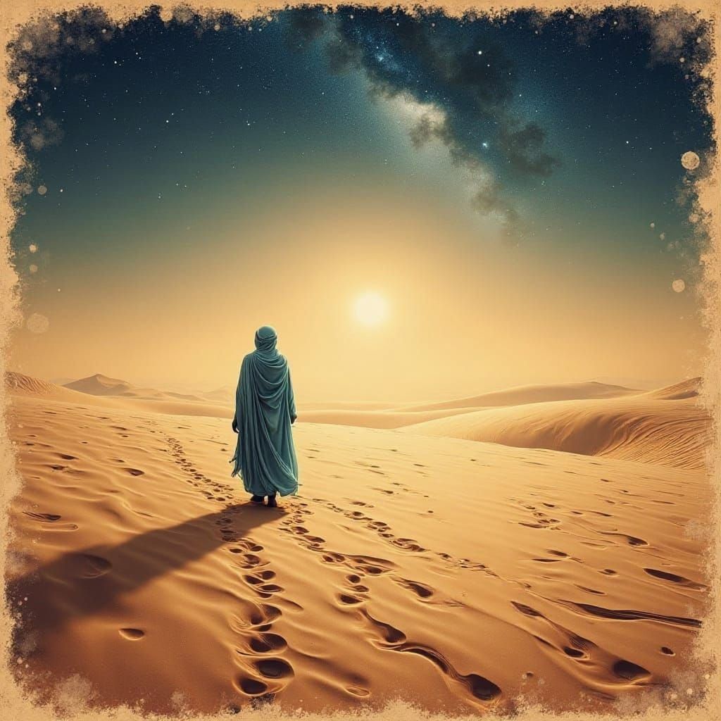 Person in Soft Blue Robes Portrait