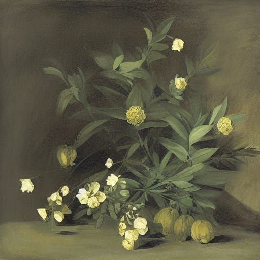 Camomiles in Vampire Tomb: Goya and Caravaggio Style