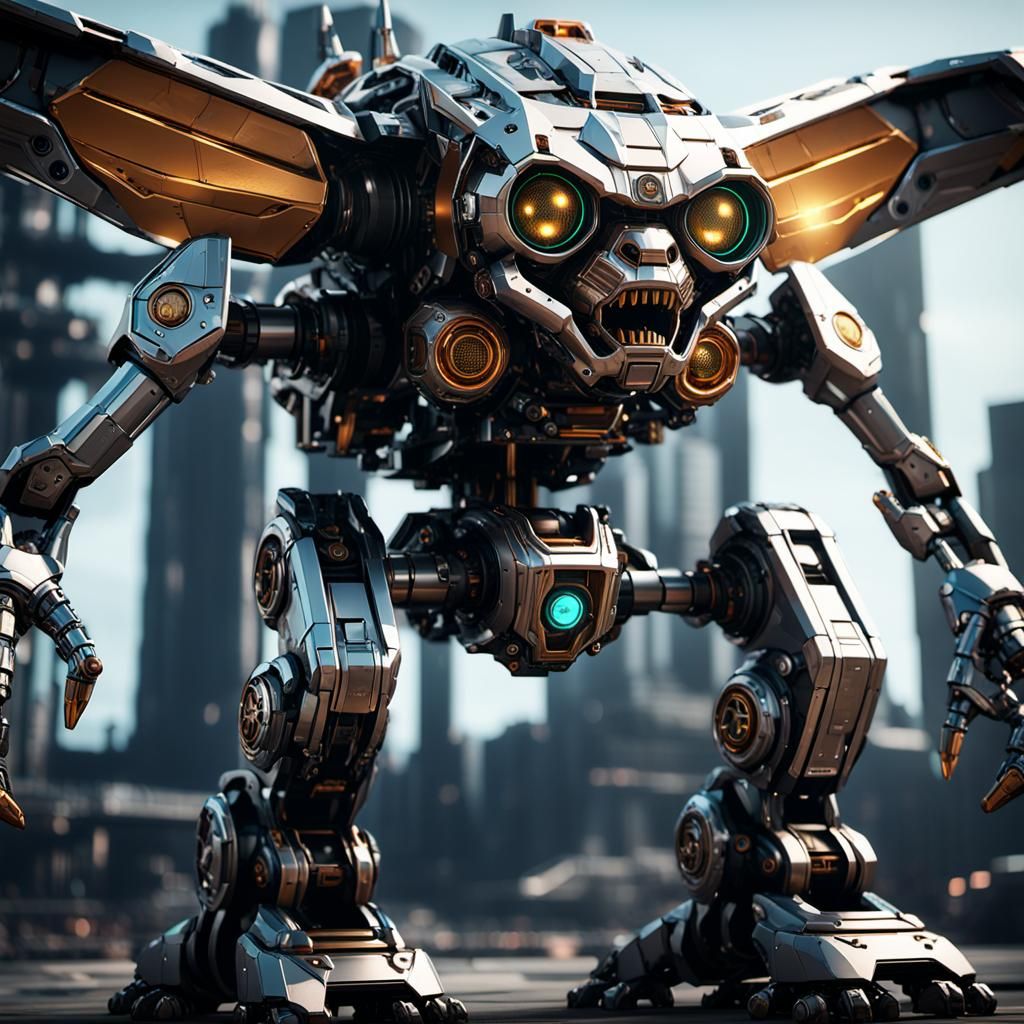 Futuristic Sci-Fi Gremlin with Intricate Mech Details