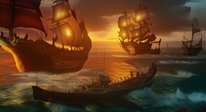 One Piece Pirates Matte Painting in 8K