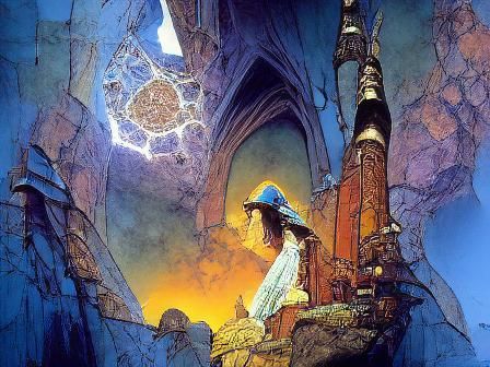 Comet Core Castle Interior: Sci-Fi Art