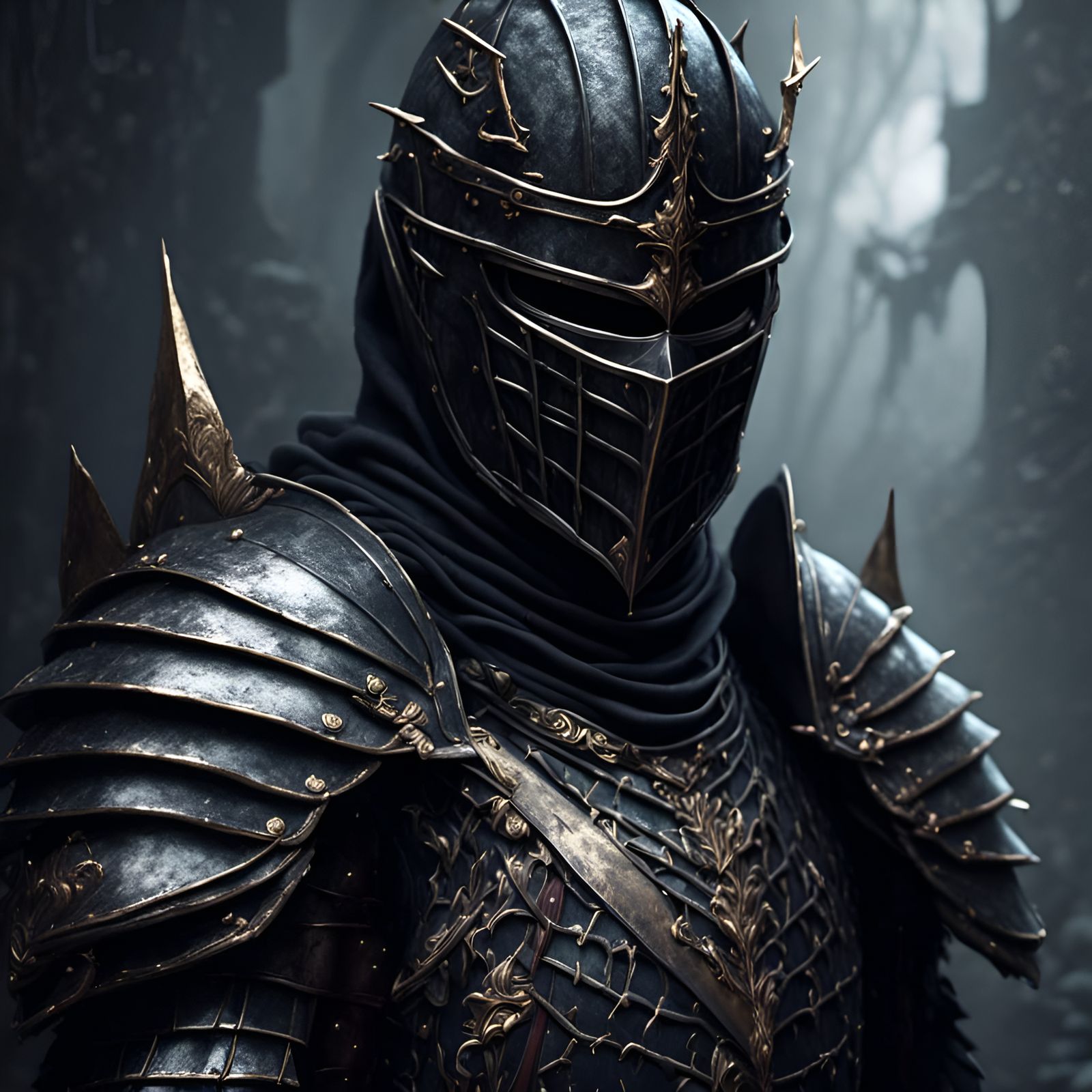 Japanese Lad as Black Knight Portrait
