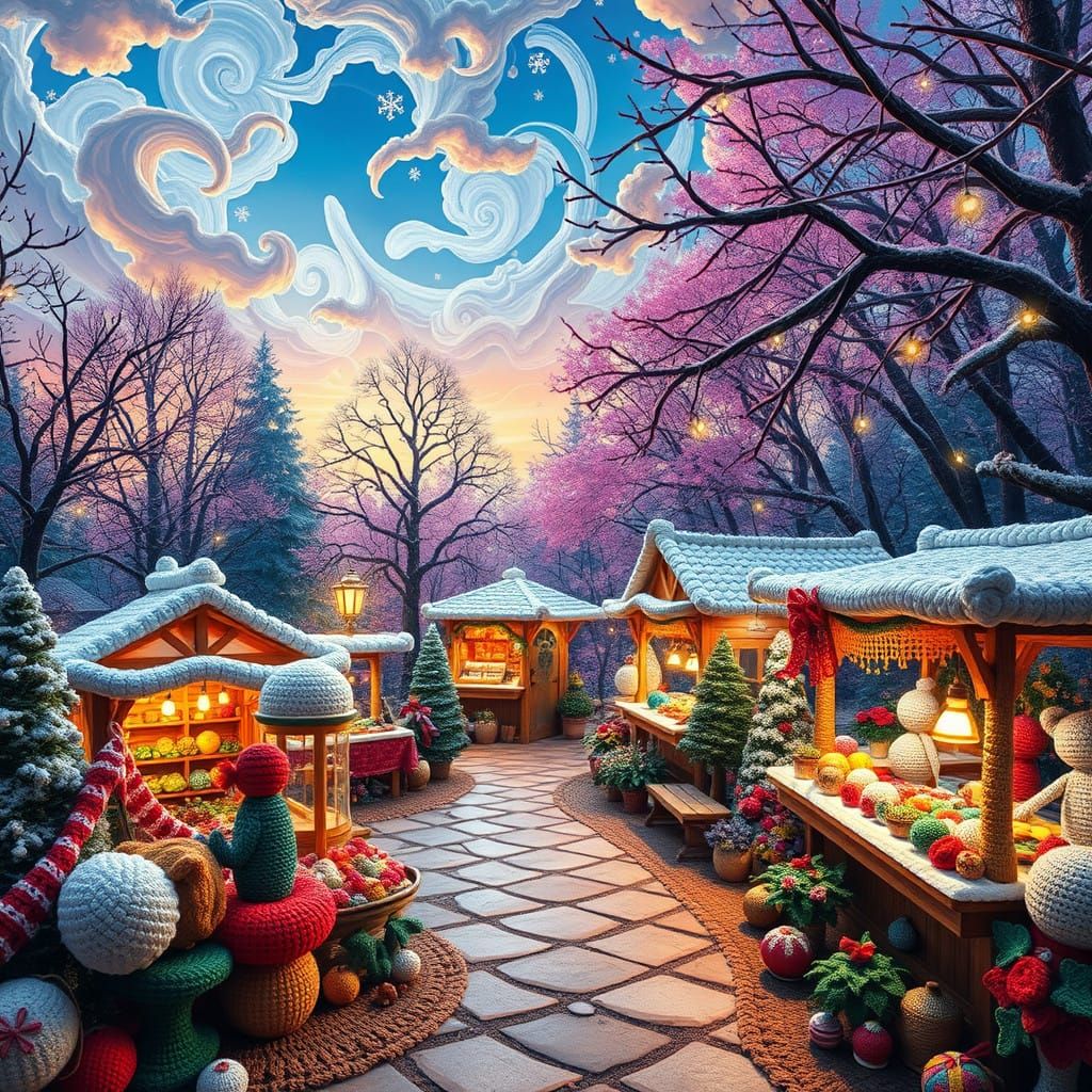 Whimsical Winter Wonderland in Botanical Gardens Crochet Cra...