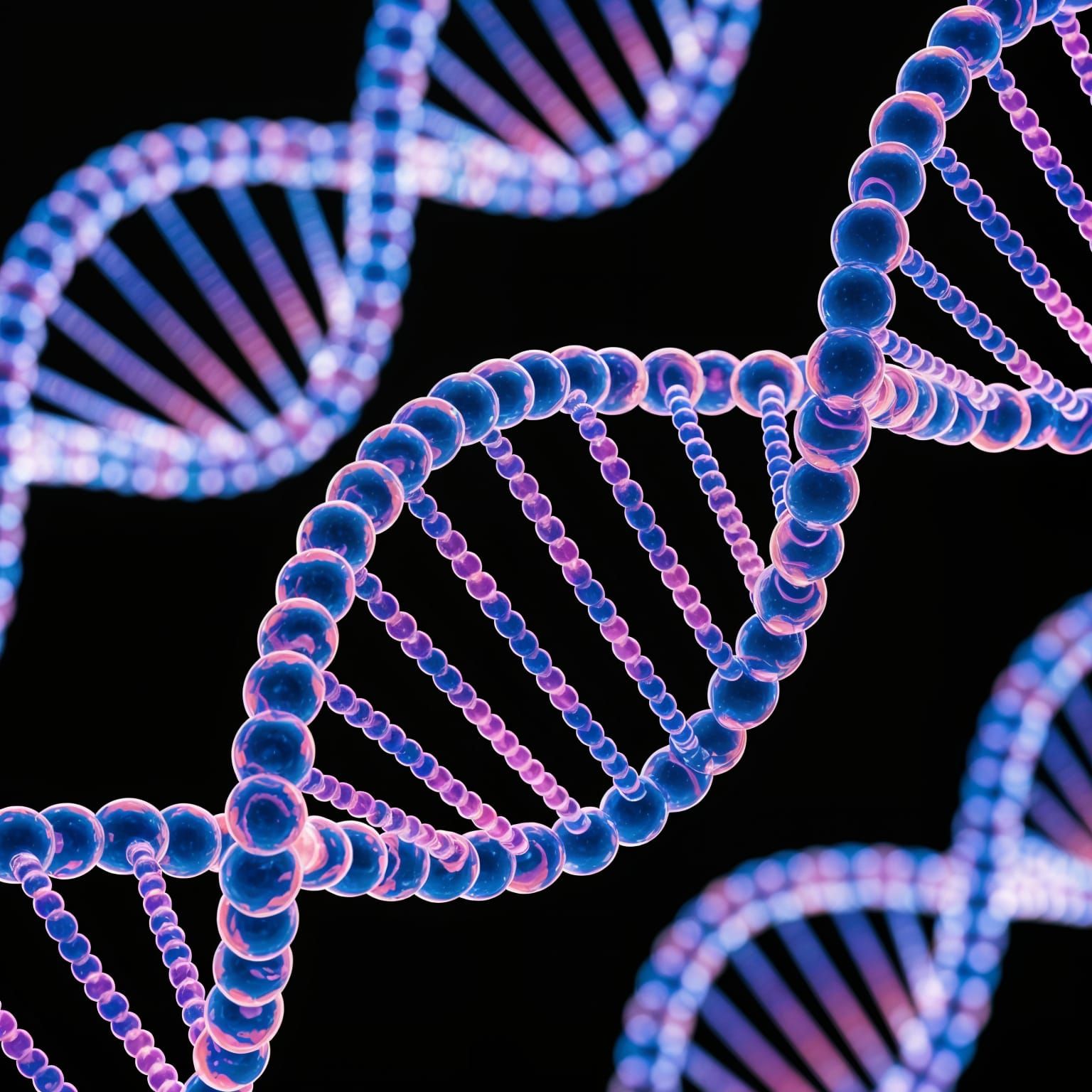 Vibrant DNA Double Helix Macro Photo