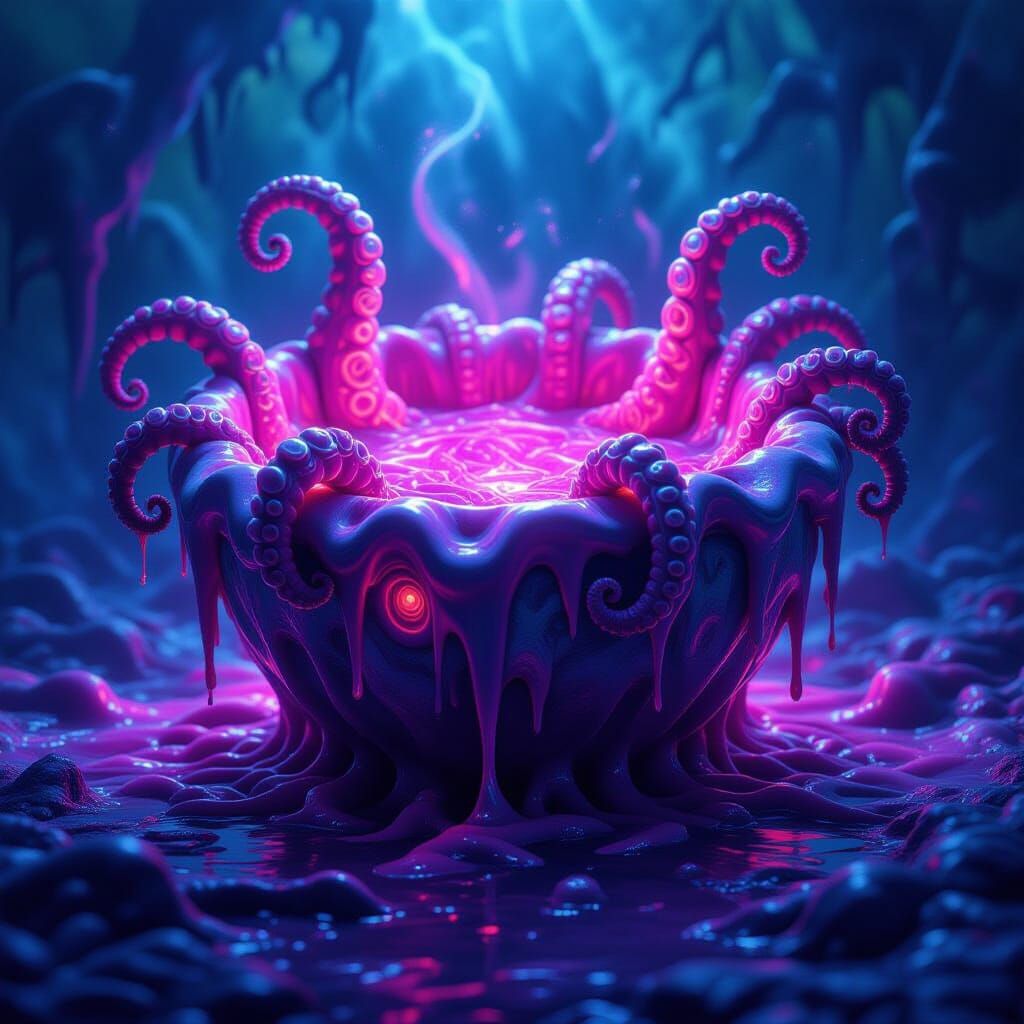 Cosmic Horror Candy Monster in Surrealist Style