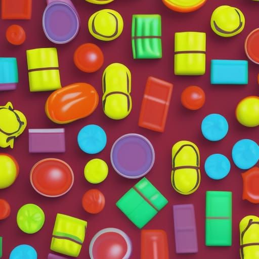 Candy-Filled Playroom in Geometric Bauhaus Style