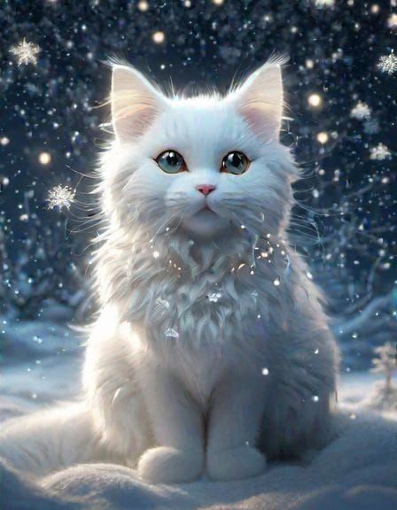 Snow Cat AI Image