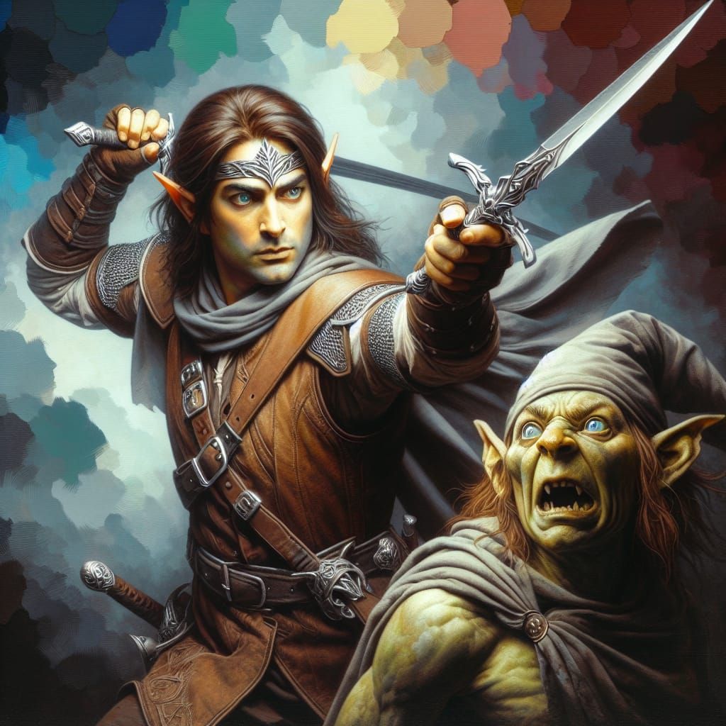 The elven ranger and the goblin
