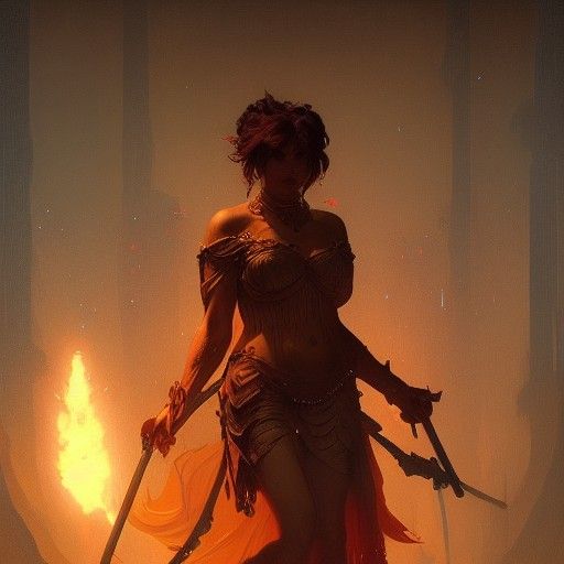 Aries in Dark Fantasy Art Nouveau Style