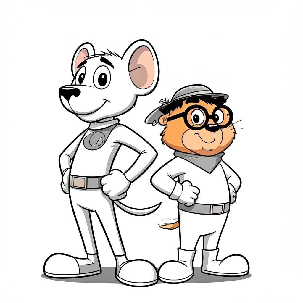 Classic Comic Book Heroes in Black Ink Style