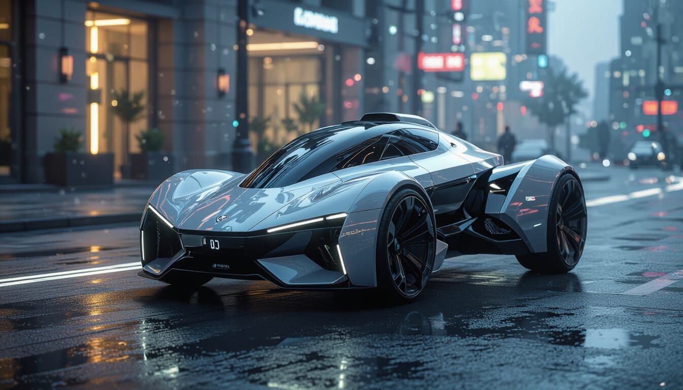 Futuristic Police Drone Vehicle in Hyperrealistic Style