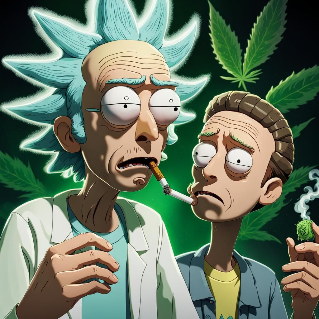 Rick and Morty Smoking Weed
