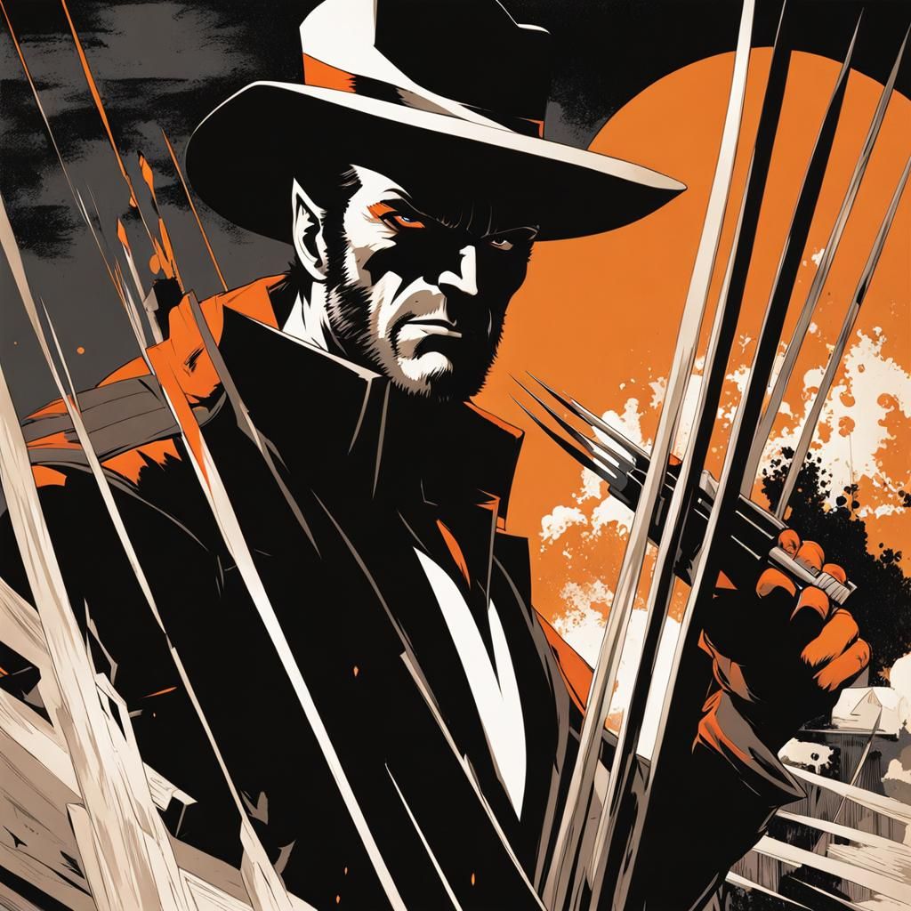 Wolverine in Grimdark Comic Noir Expressionism