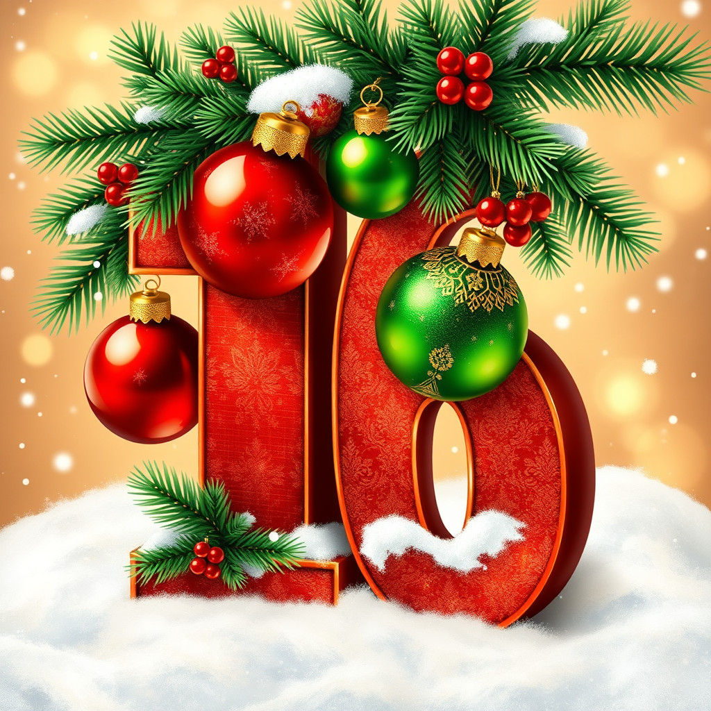 Festive Christmas Number Eleven in 3D Render