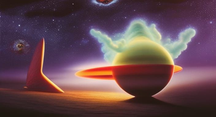 Vivid Sci-Fi UFO Scene in Astrophotography Style