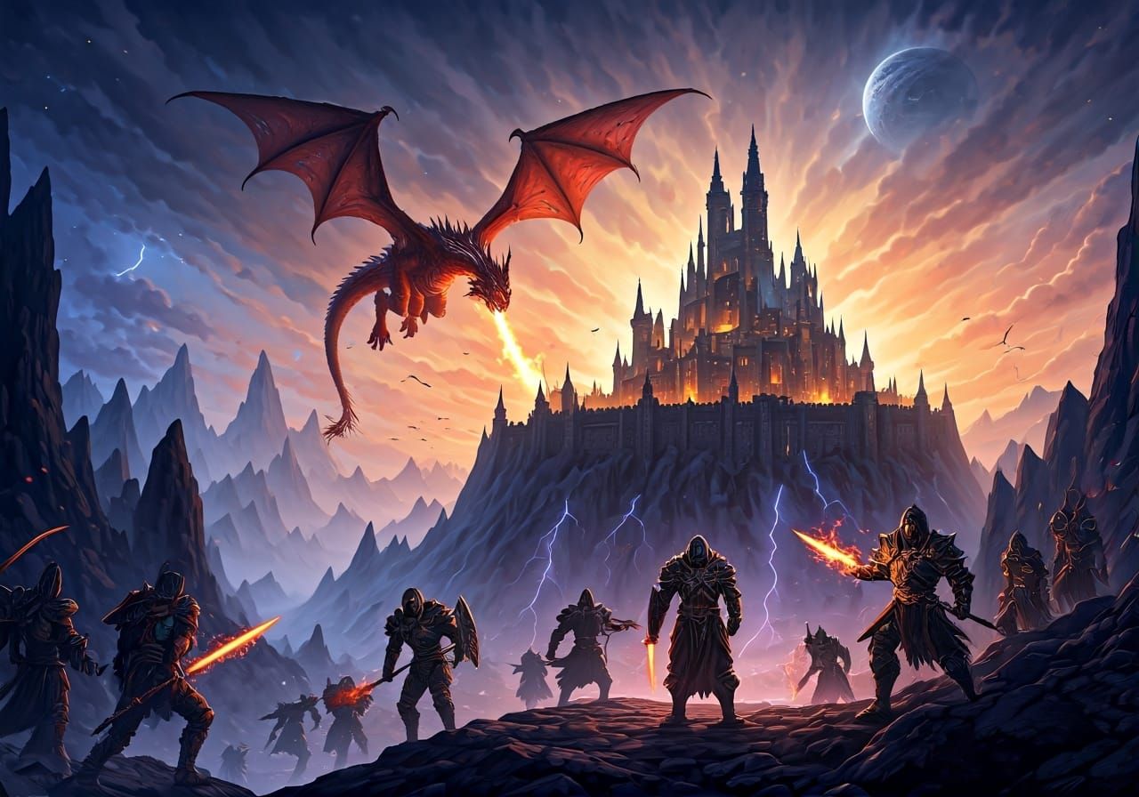 Epic Medieval Castle Battle with Dragon