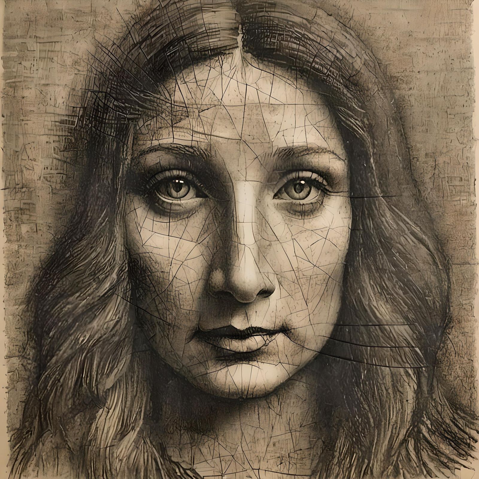 Detailed Charcoal Sketch of the Mona Lisa