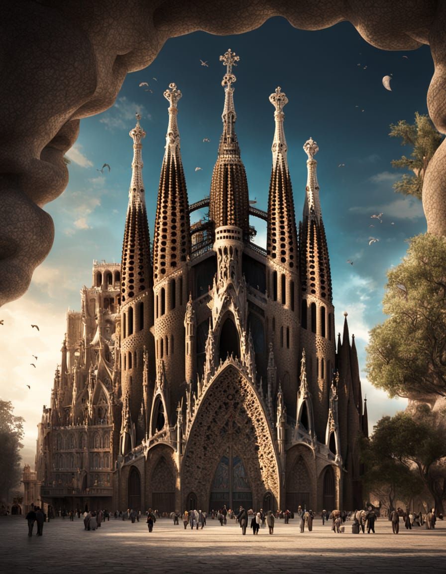 Sagrada Familia in Barcelona: Epic Cinematic Digital Matte P...