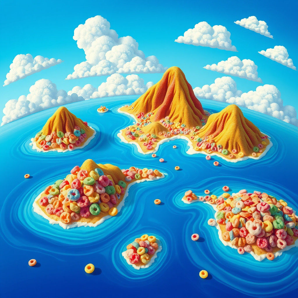 Cereal Archipelago in a Whimsical Style