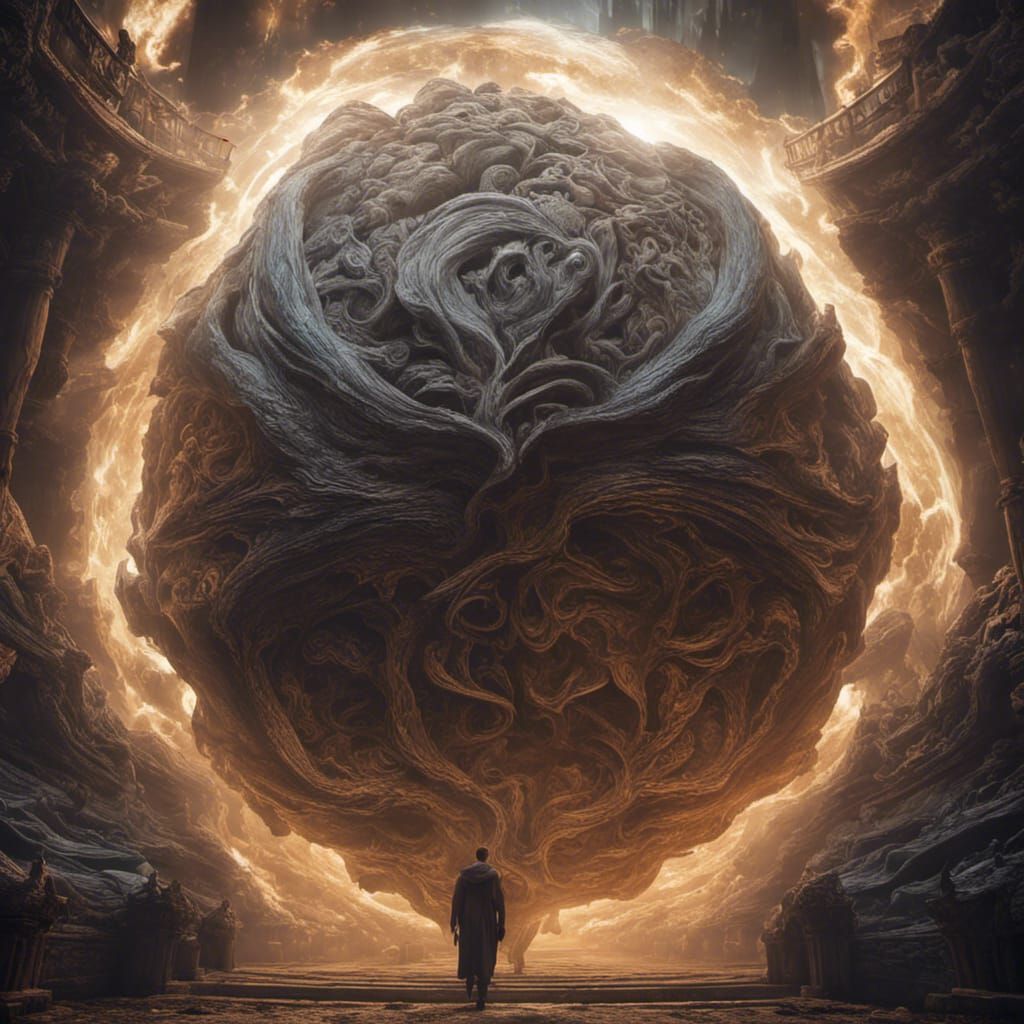 Yin Yang Sun Bath in Dark, Hyperrealistic Splash Art