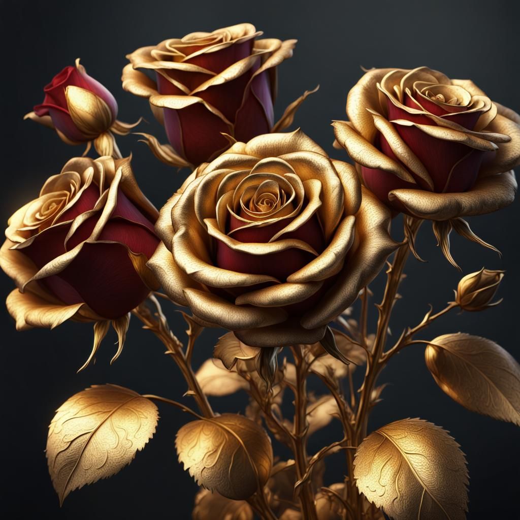 Golden Roses: Detailed Fantasy Art in Unreal Engine