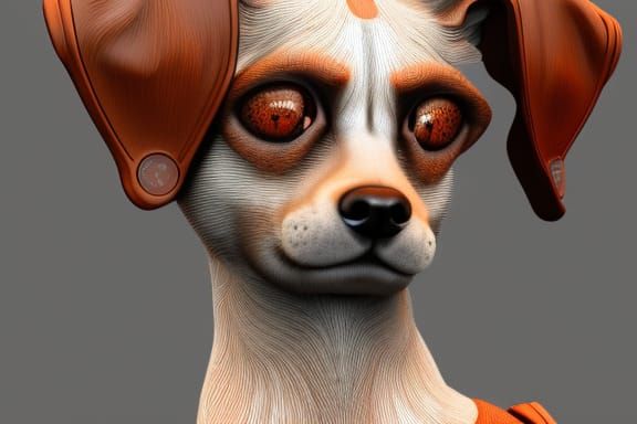 Beautiful Anthropomorphic Dog Girl in Fantasy Art Style