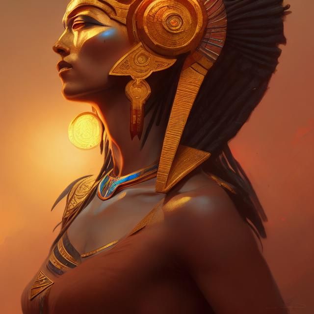 Amun Ra: Fierce Female Warrior Portrait