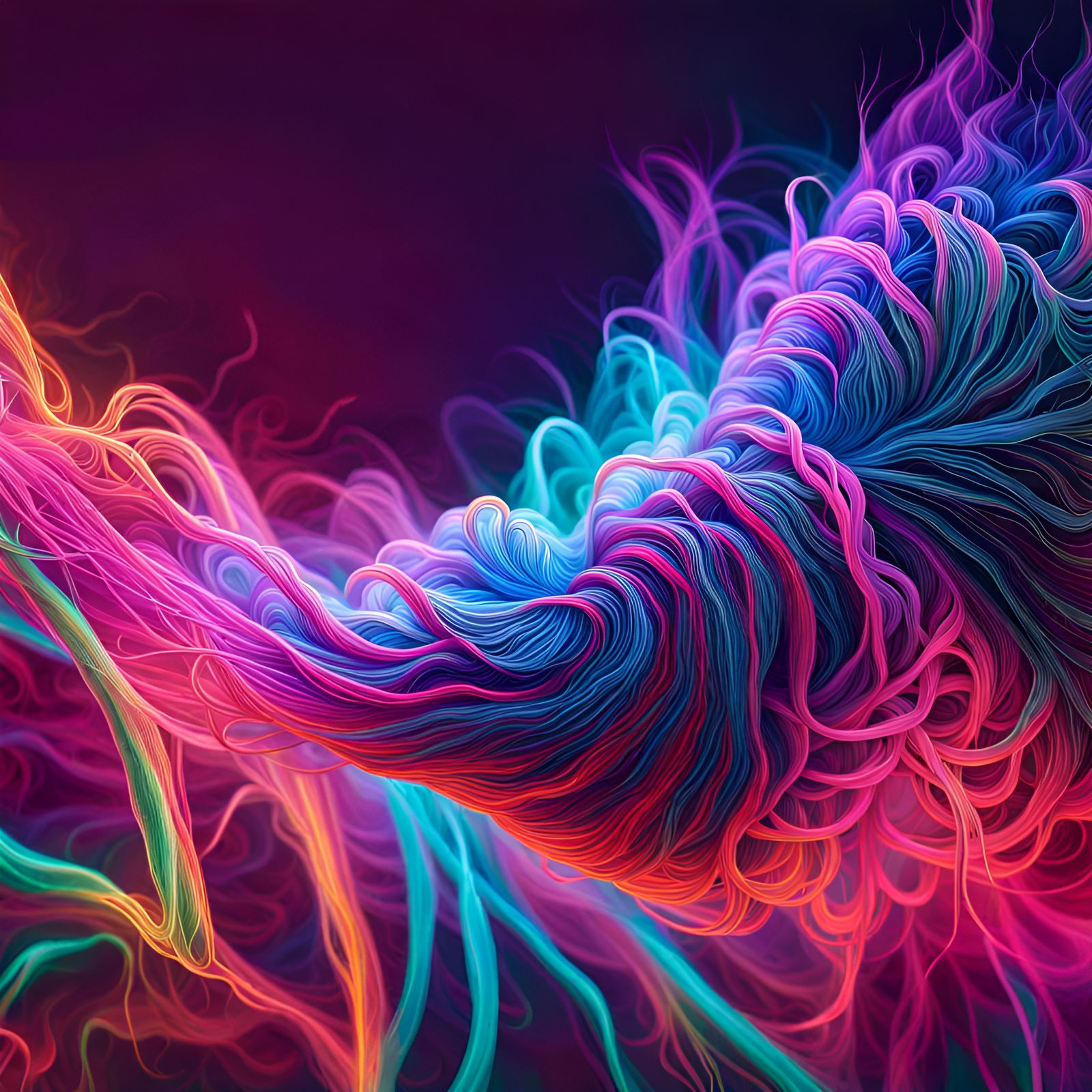 Iridescent Vermicelli Nebula in Synthwave Style