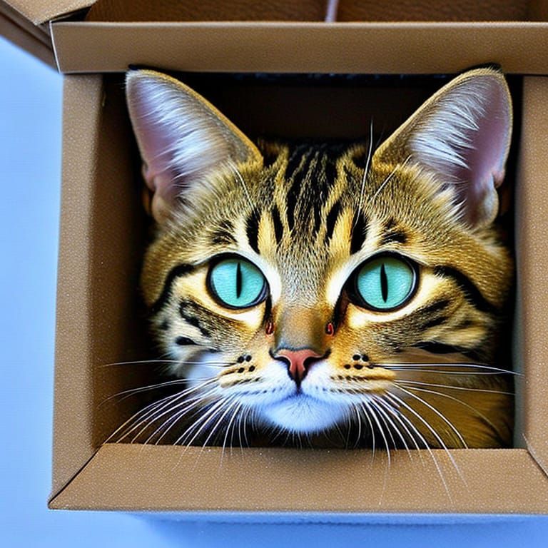 Cute Cat Comfortably Resting in Velvet Box
