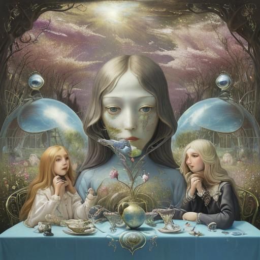 Utopian Dreamscape: Surreal Oil Painting