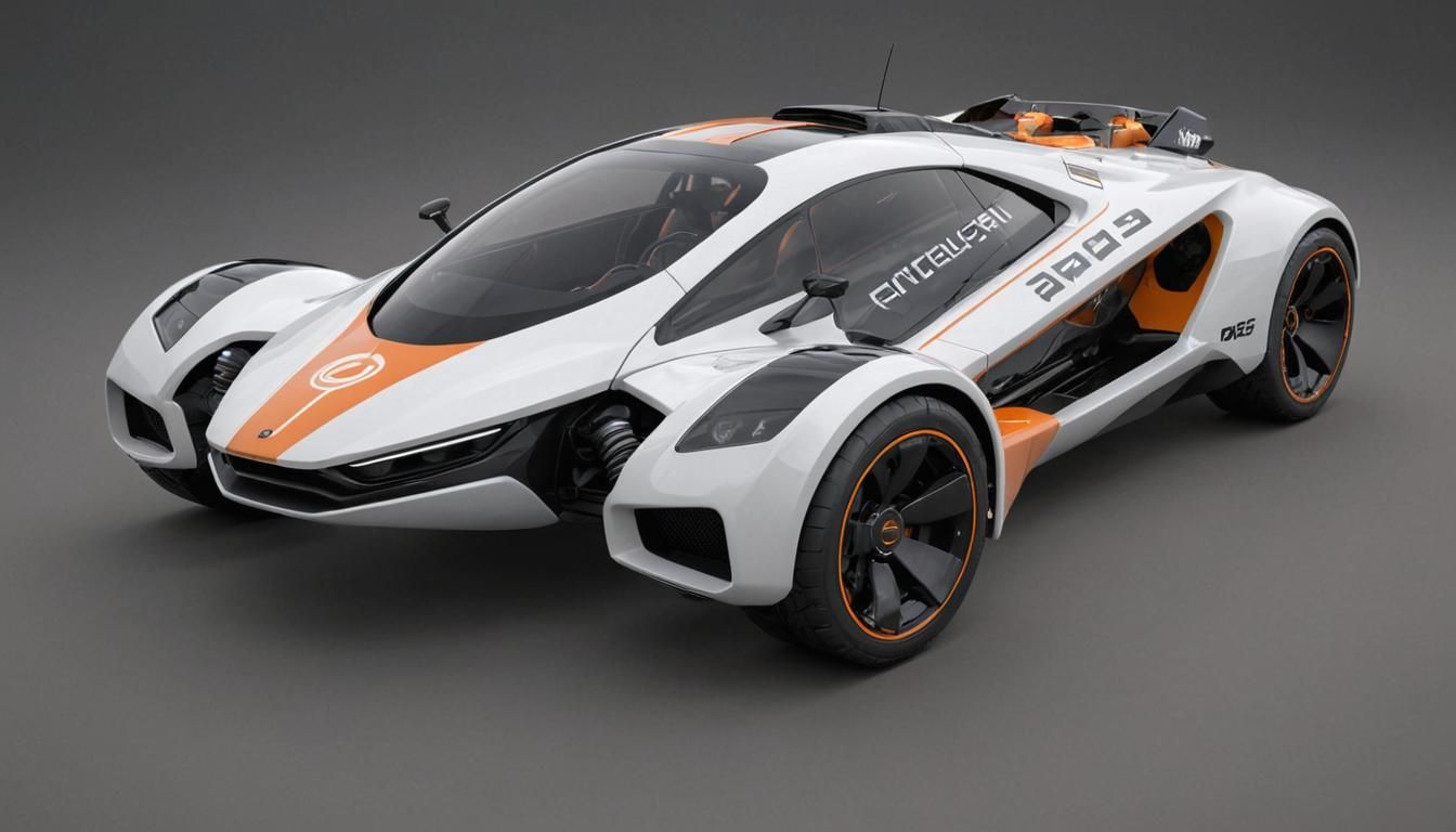 Cyberpunk Bubble-Buggy Vehicle: Futuristic Streamlined Desig...