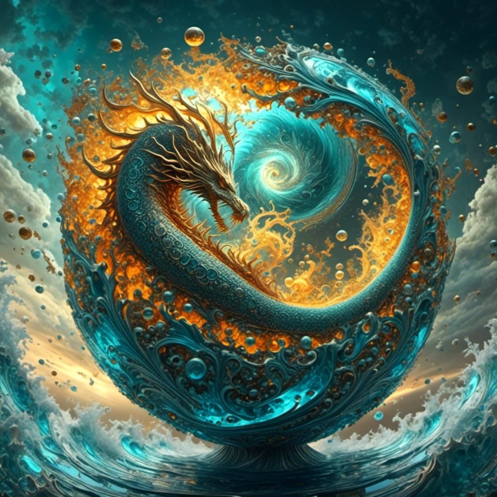 Dragon Hatchling Emerges: Surreal Fantasy Digital Art