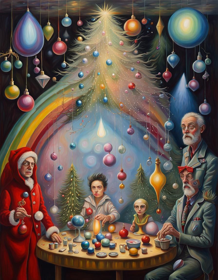 Eldritch Alien Christmas: Burtonesque Digital Art