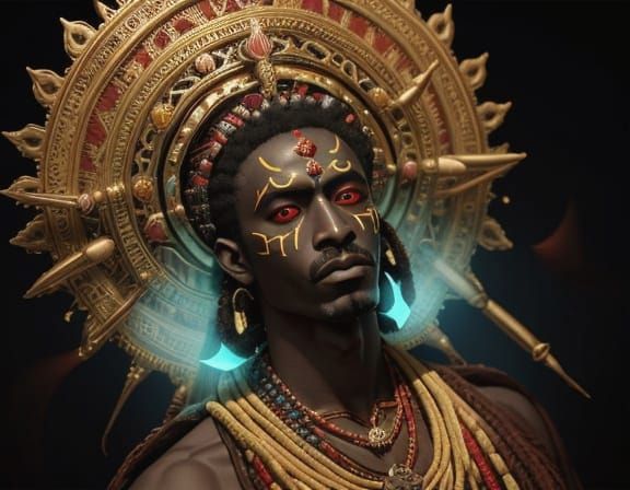 Occidental African Vodoo High Priest Ceremony