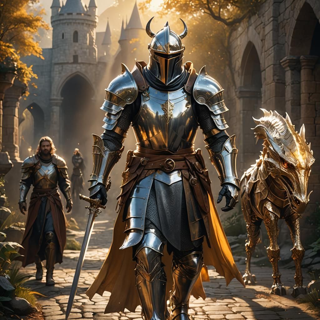 Knight, Wizard, and Dragon on a Quest