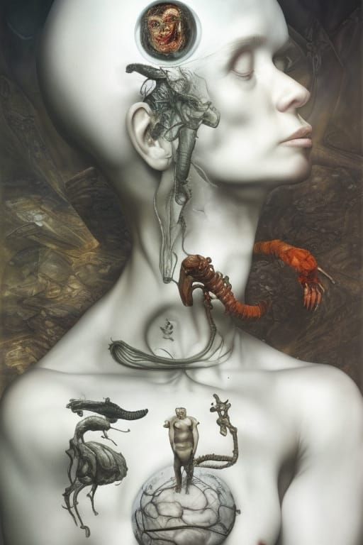 Surreal Chicken Plucking: Hyperrealistic Dreamscape