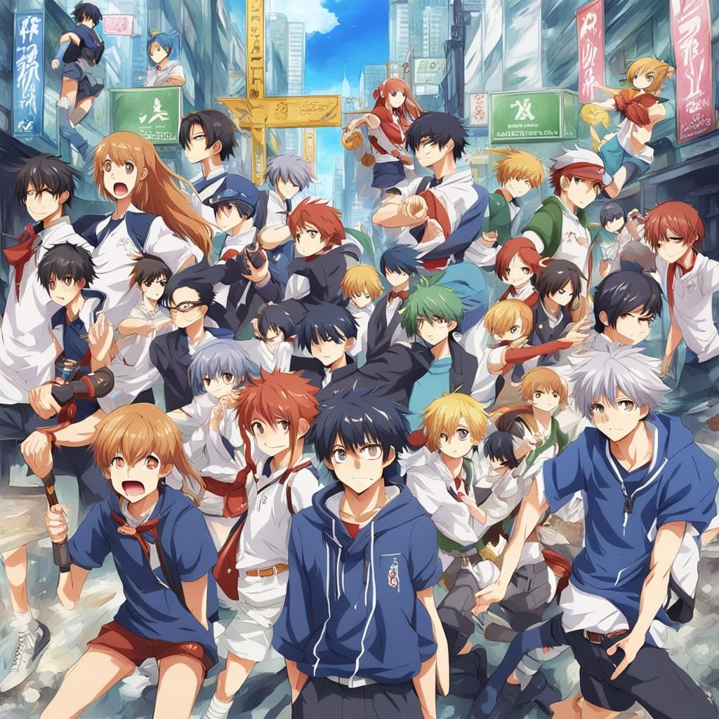 Anime Boys vs Girls in Manga Style