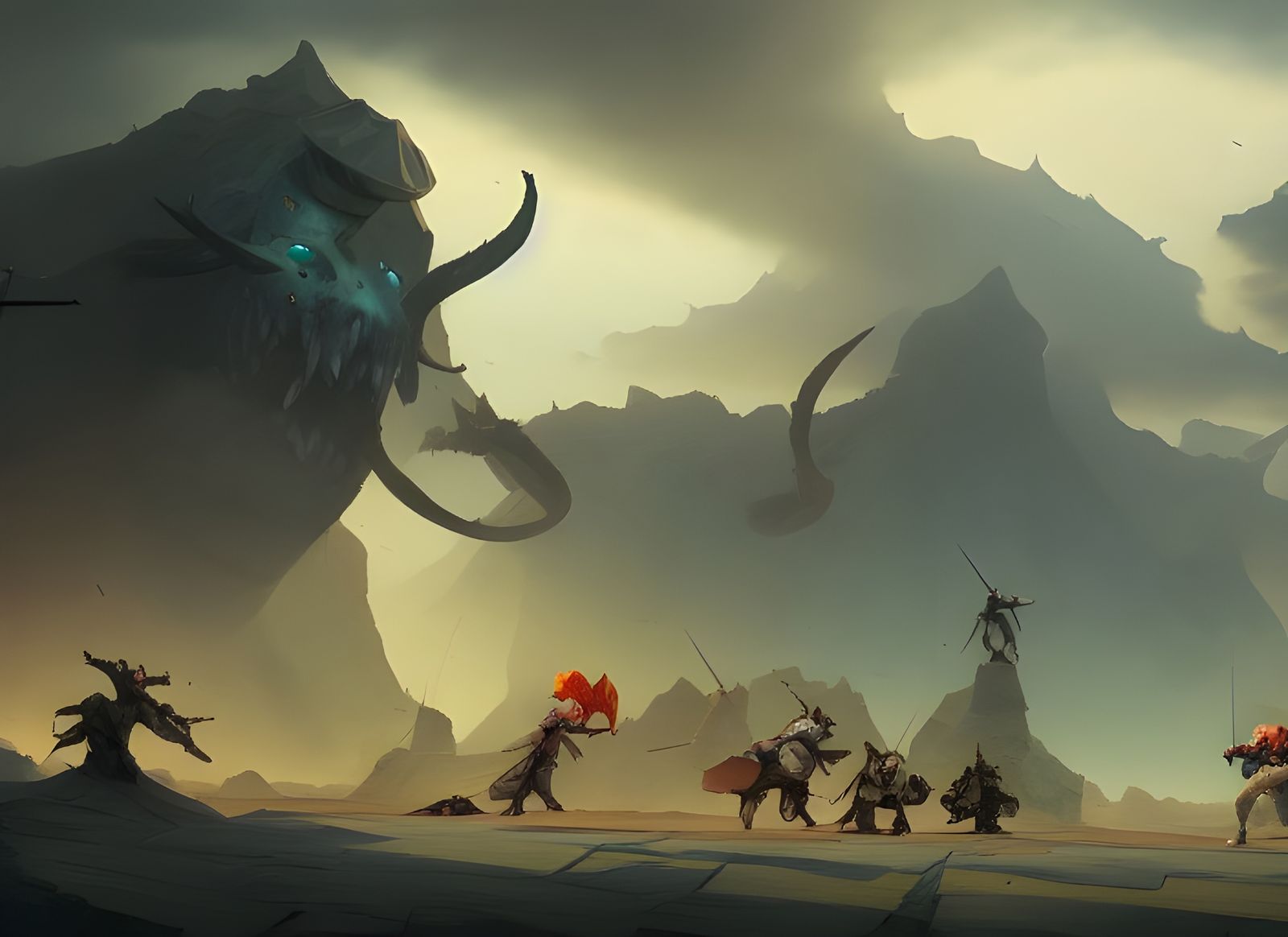 battle against an ancient creature