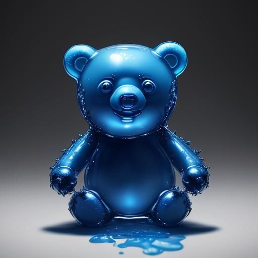 Creepy Cute Gummy Bear With Knife, Hyperrealistic Art